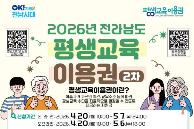 사본 -1 순천시, 전남 평생교육이용권 2차 접수 시작