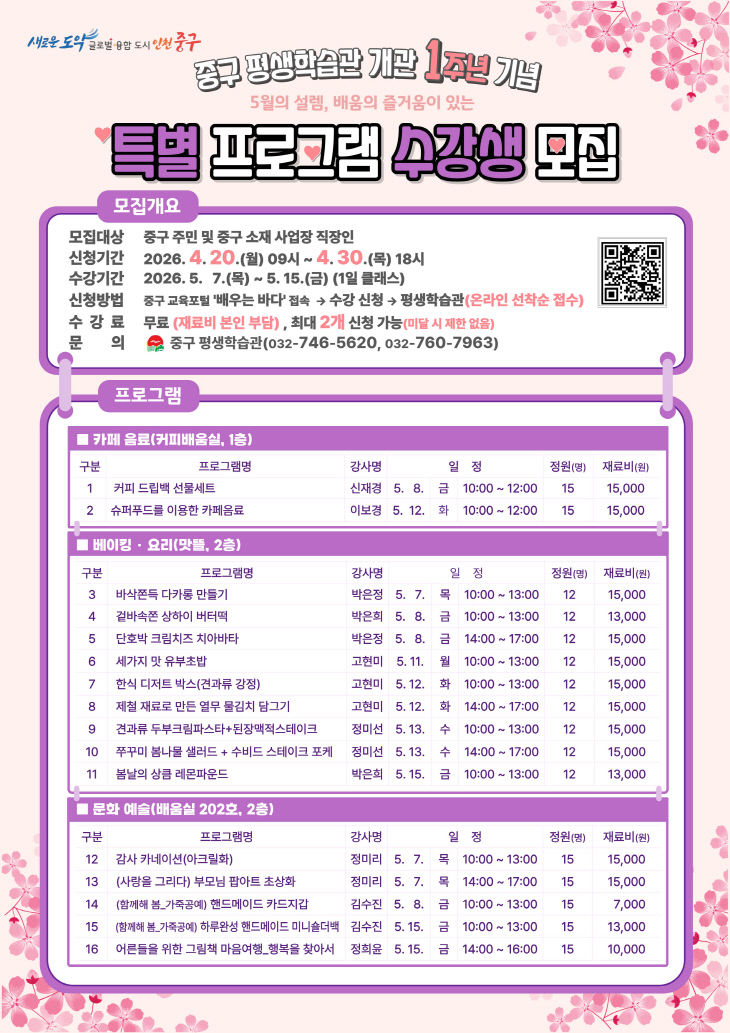 년 맞이 특강 프로그램 운영)