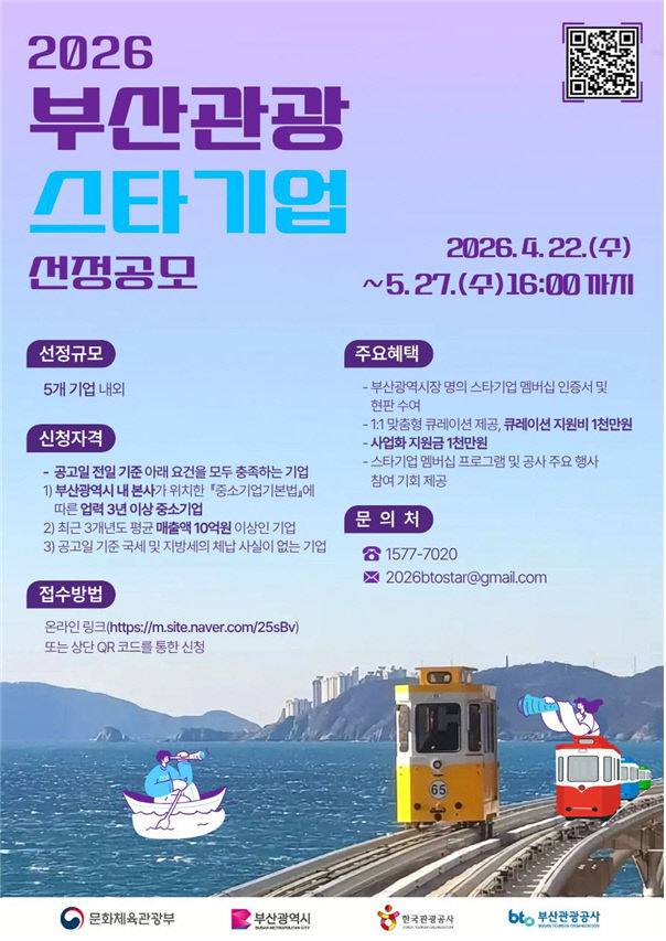 2026 부산관광스타기업 공모 포스터