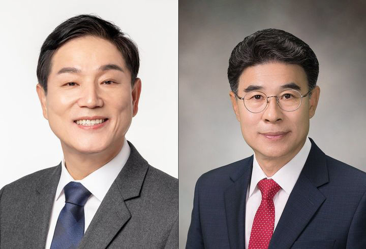 민주당 정준영 후보와 국힘 이응우 후보 사진
