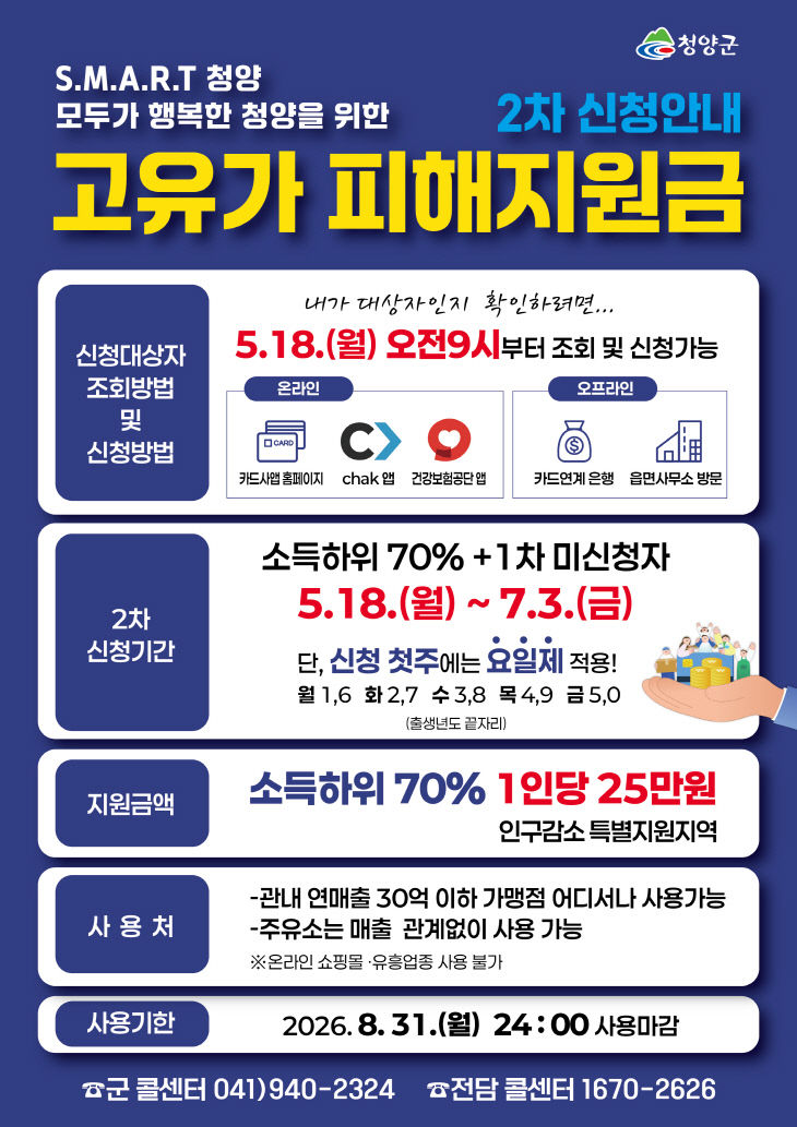 청양 고유가 피해지원금