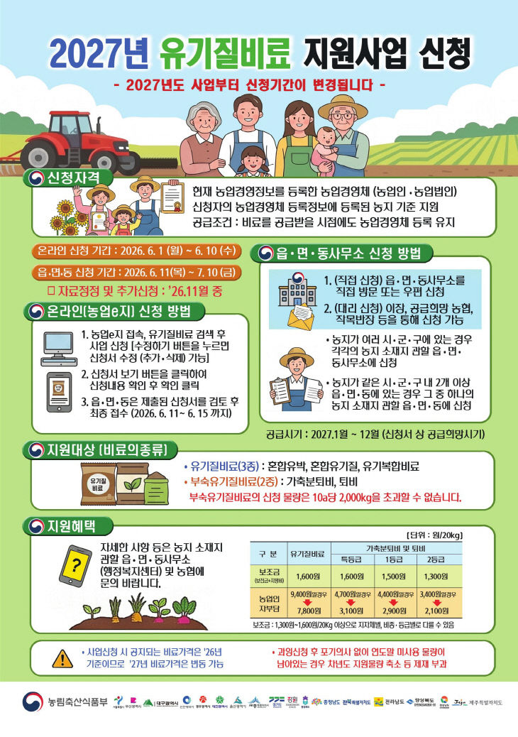 3_음성군, 2027년 유기질비료 지원사업 6월부터 신청_안내문