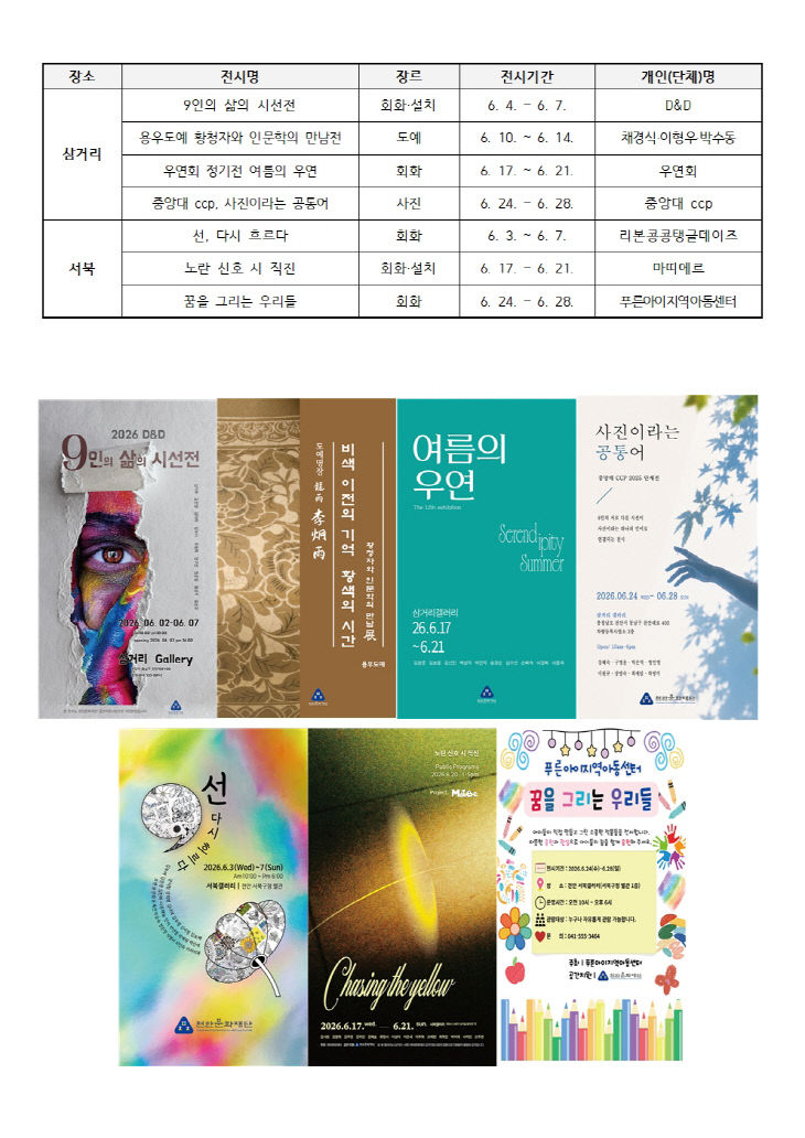 천안문화재단(2026 한 뼘 갤러리 6월 대관 전시 개최)