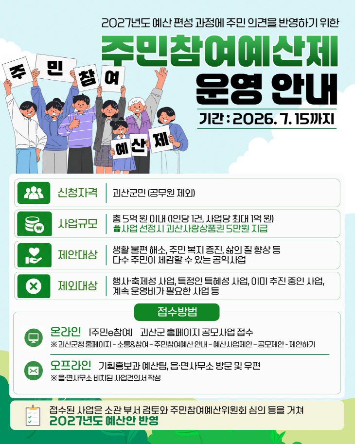 주민참여예산제 운영 안내 포스터