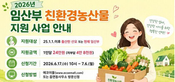 제천시 임산부 친환경농산물 지원사업 추진