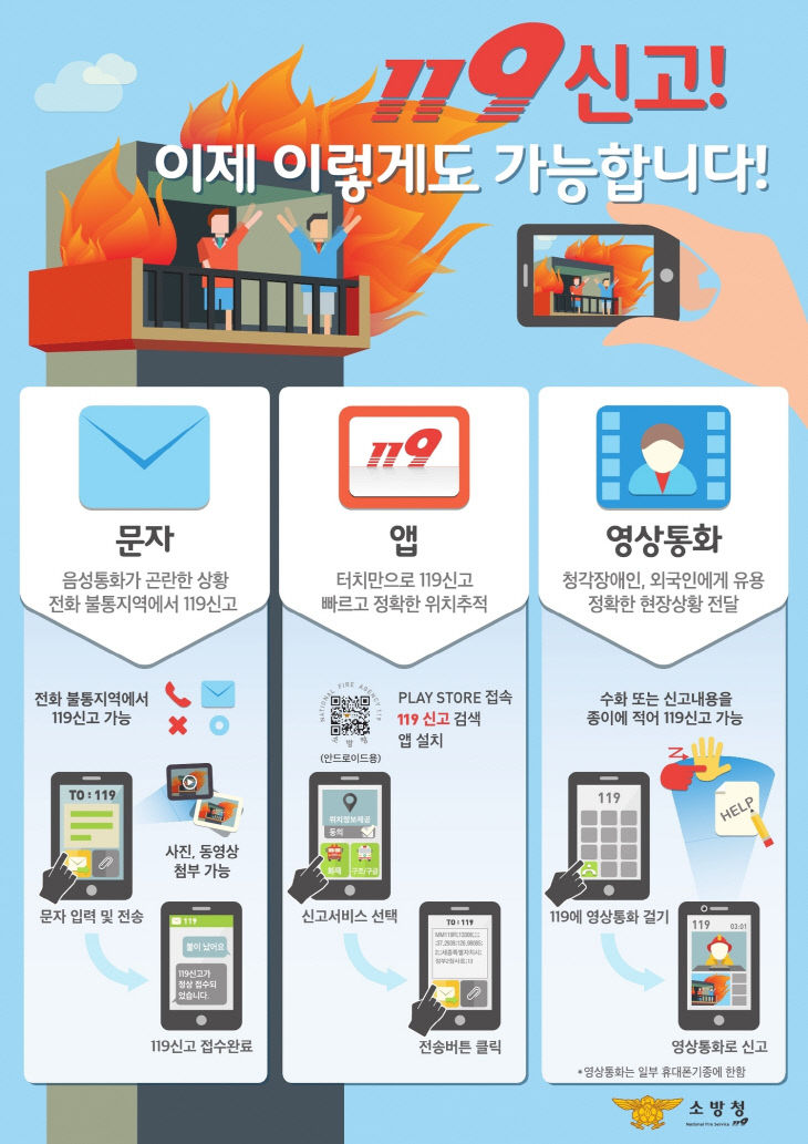 다매체 119신고 서비스 포스터