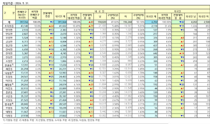 세종시 인구