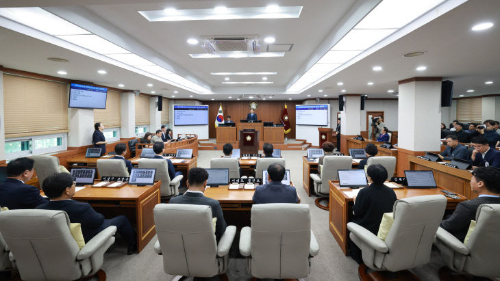 제273회 논산시의회 임시회 개회 전경