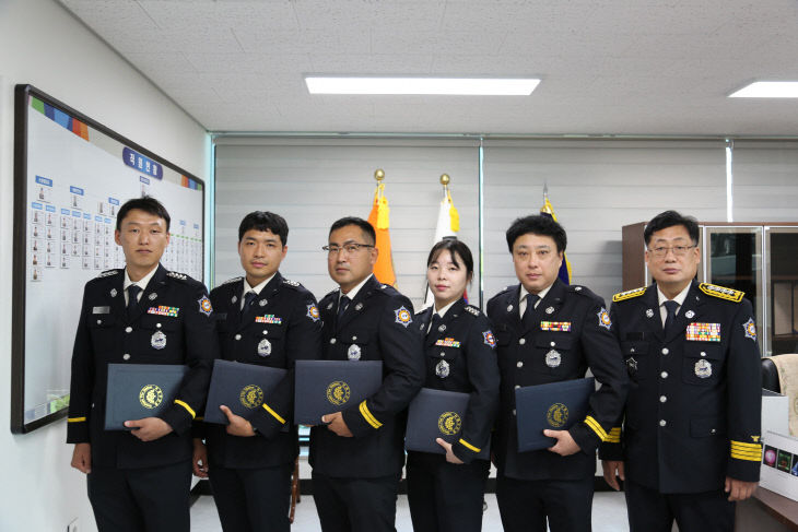 금산소방서, 8월 근속승진자 임용장 교부