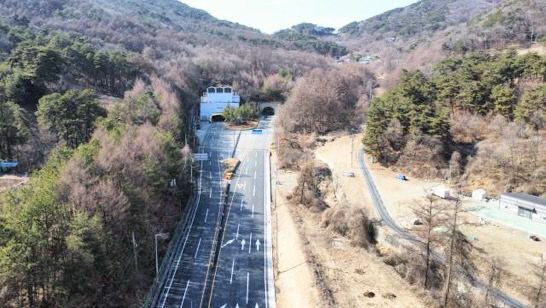 박달재 터널입구 공사 전 사진
