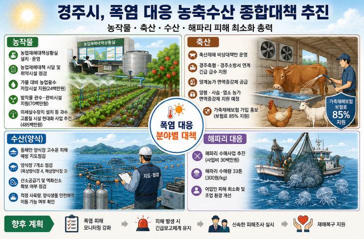 경주시 폭염 대응 농축수산 종합대책 가동
