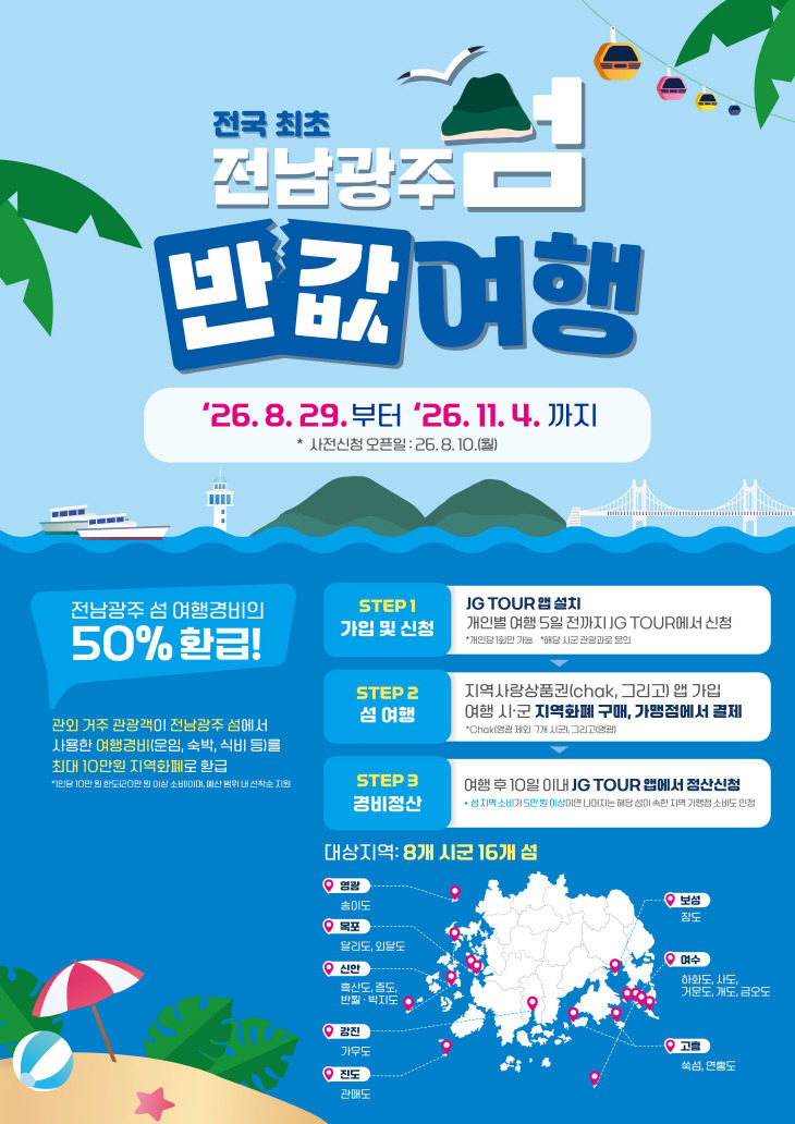전남광주 섬 반값여행 홍보 포스터