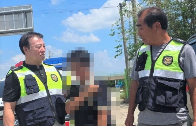 요구조자 발견 사진(모자이크 처리)