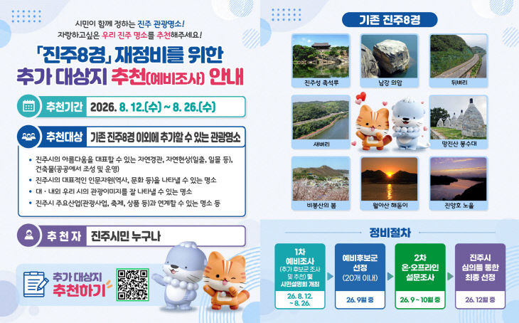 진주시, 새로운 ‘진주8경’대상지 시민 추천 받는다