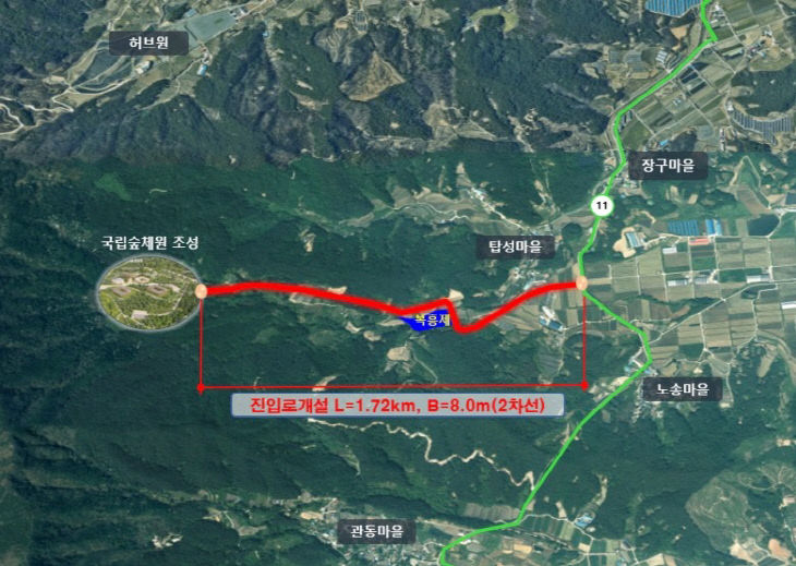 1.72㎞ 왕복 2차로 진입도로 착공