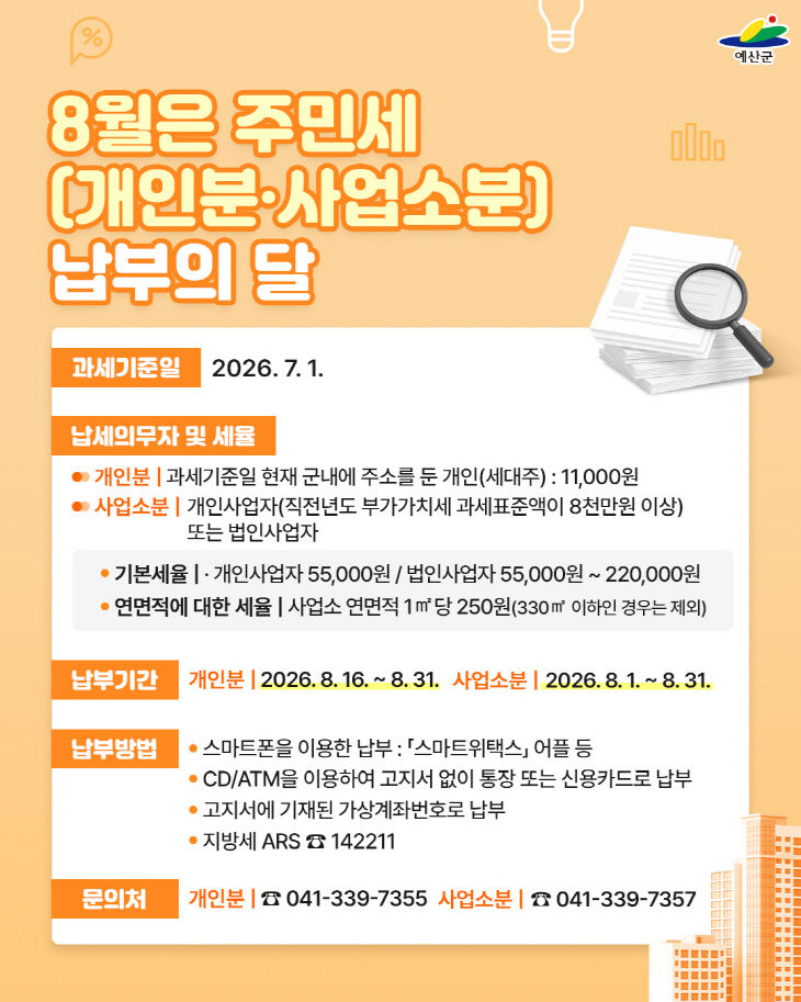 1.주민세 납부 홍보물