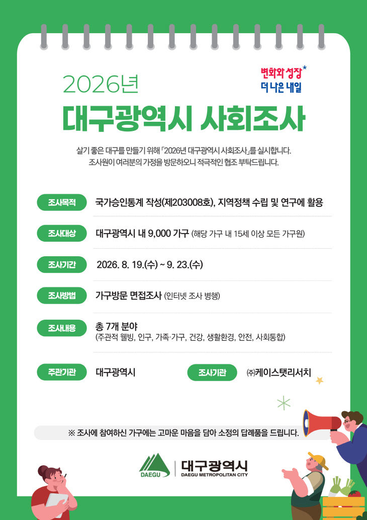 대구광역시 사회조사 포스터