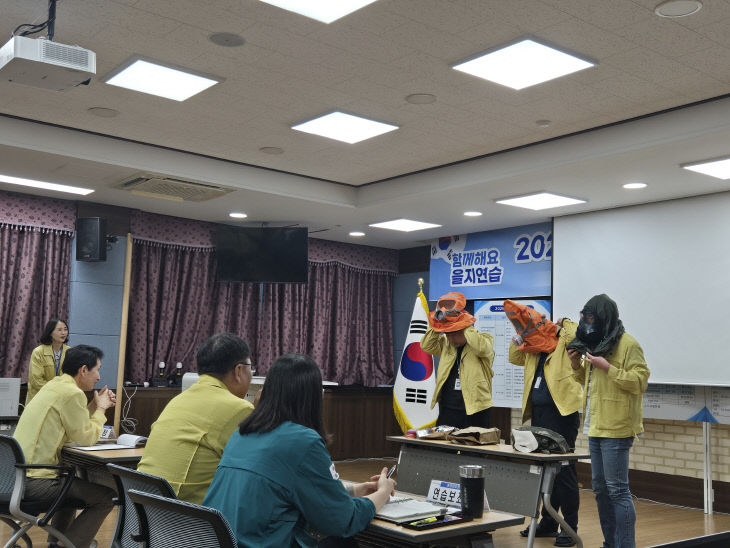 공주교육지원청 방독면 착용 훈련 실시 사진