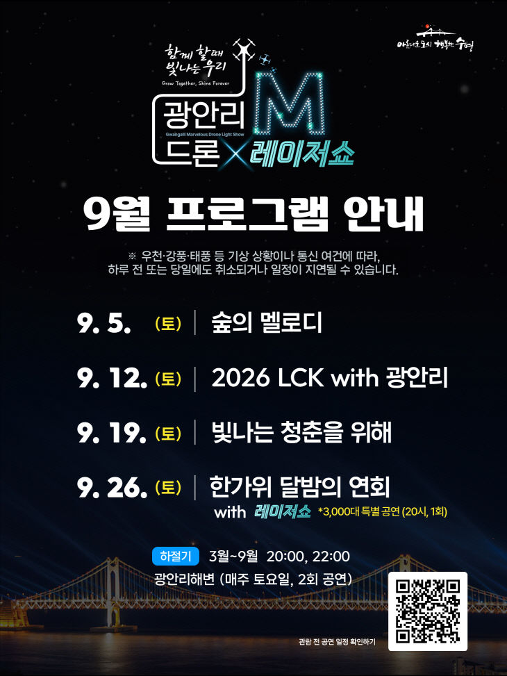 보도사진(광안리 M 드론라이트쇼 9월 상설공연)