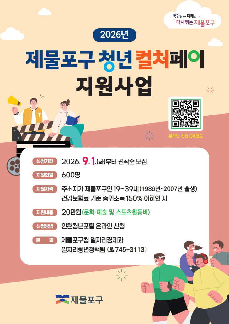 (1)인천 제물포구_ ‘청년 컬처페이 20만원’ 지원1