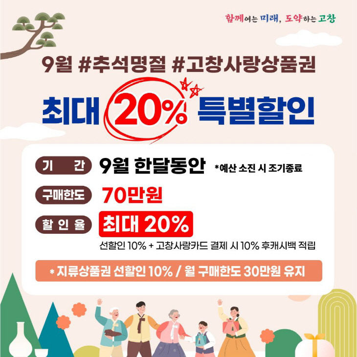 카드뉴스(추석명절 고창사랑상품권 특별할인) (1)
