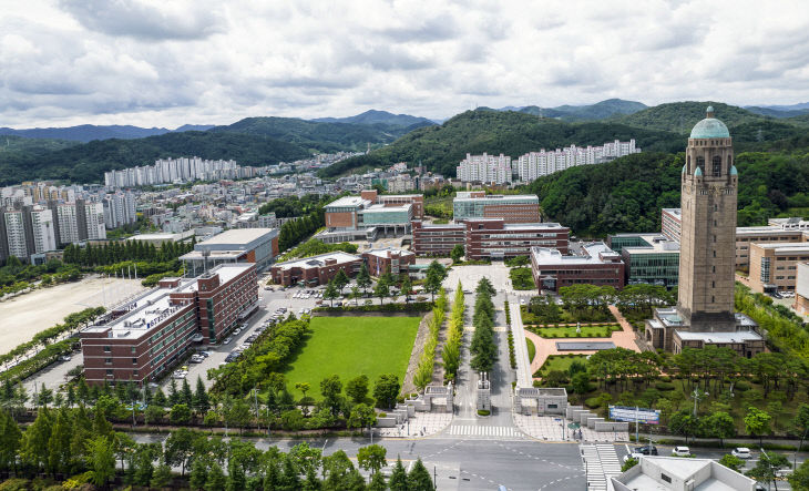 정문쪽대학항공사진