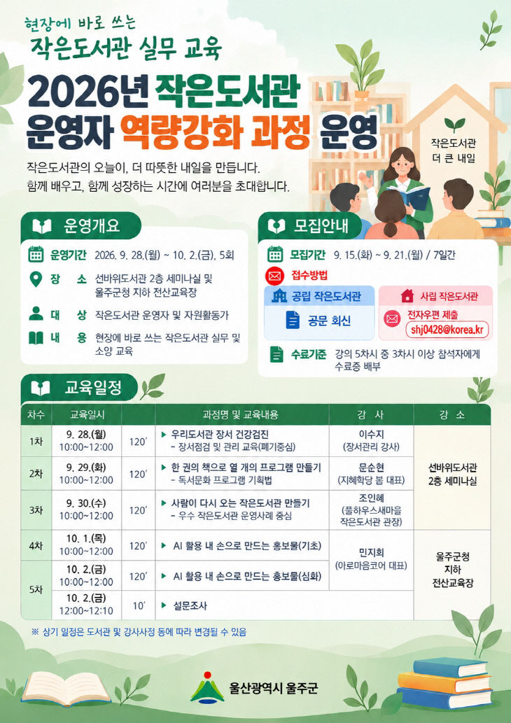 울주군, 2026 운영