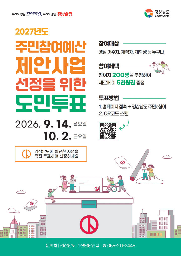 남해군, 경남 주민참여예산 도민투표 대상사업 ‘최다선정’