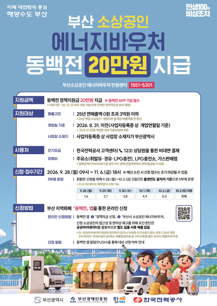소상공인 에너지바우처 지급 포스터