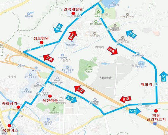 사진1) 버스 운행노선도