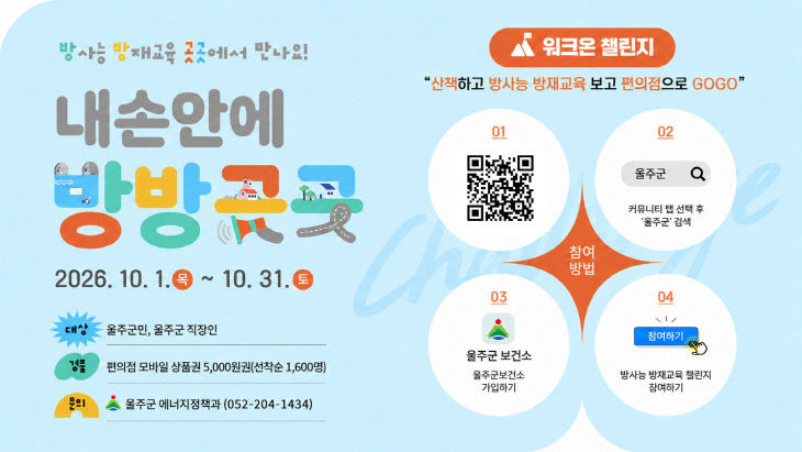 울주군, 워크옵 앱 연계 ‘방방곳곳 챌린지’ 운영