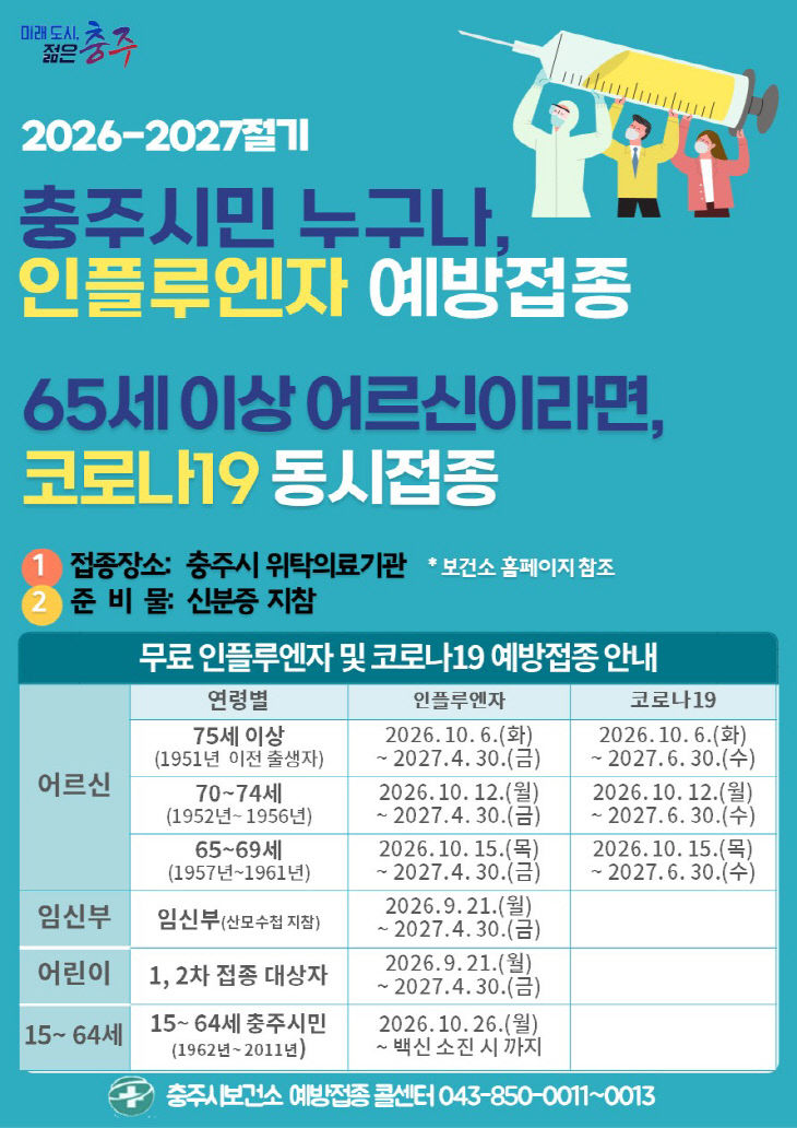 전 시민 무료독감 및 코로나19 예방접종