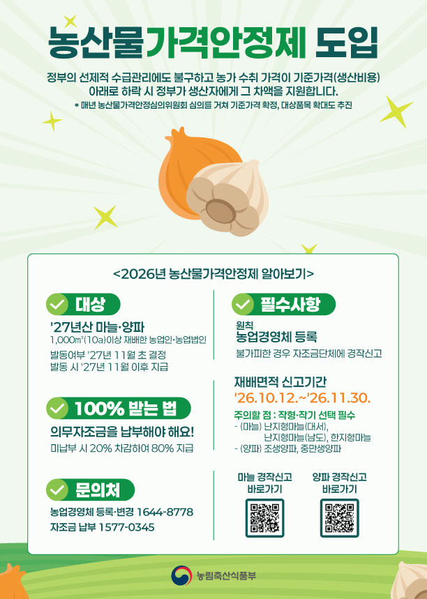 농산물가격안정제 홍보 포스터