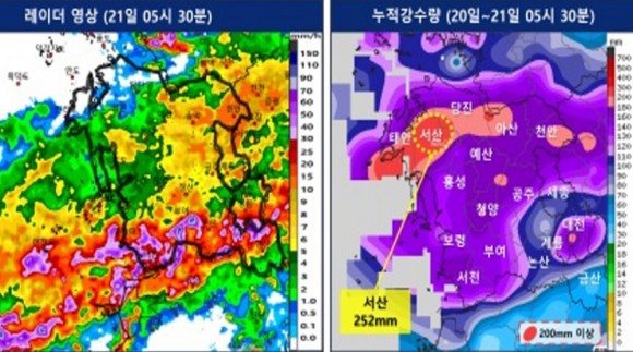 최고 252㎜ 쏟아져 곳곳 홍수주의보…앞으로 30~80㎜ 더