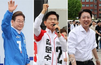 대선 중반전 이재명-김문수-이준석 충청 `삼국지` 혈투
