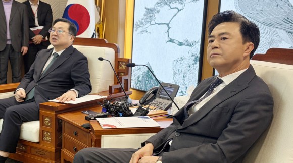 김태흠-이장우, 충남서 회동…대전충남 행정통합 방안 논의