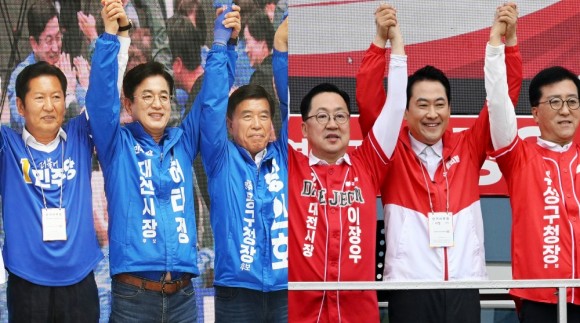 여야 대표 충청 총출동… "내란 청산" vs "독재 견제" 대충돌