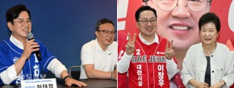 야구인 만난 허태정 후보, 박근혜 전 대통령 만난 이장우 후보
