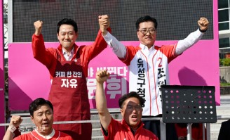 유성 찾아 지원유세 펼치는 장동혁 상임선대위원장