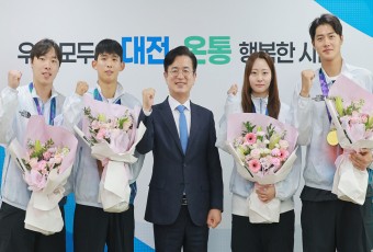 대전시청 선수들 아시안게임 금 4개 합작 금의환향… 오상욱은 2관왕